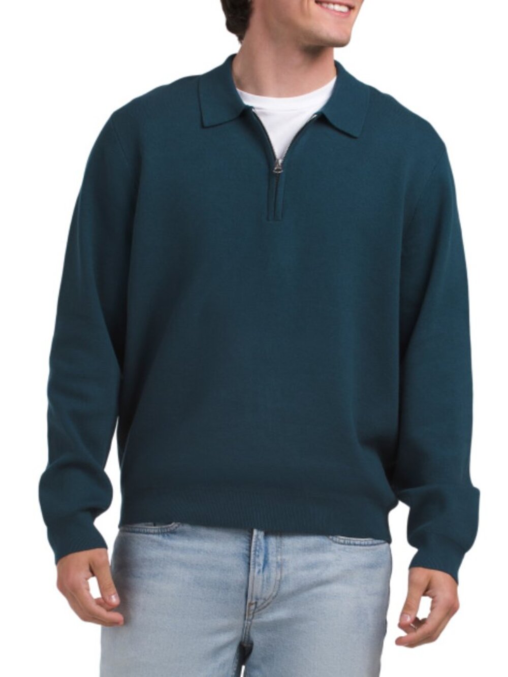 RAG & BONE Lewis Quarter Zip Long Sleeve Sweater Polo